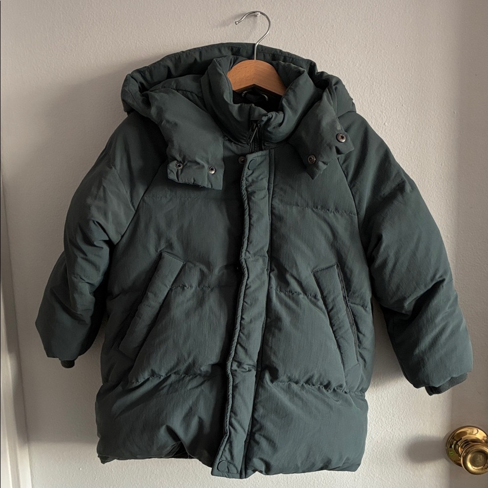 Zara Kids Forest Green Puffer Coat